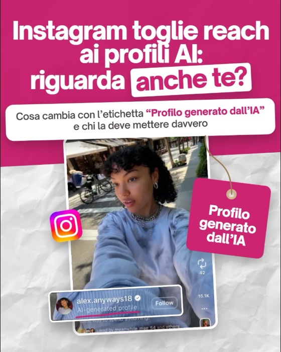 Carosello Unlike Academy, slide 1 di 4: Instagram, profili AI e etichetta